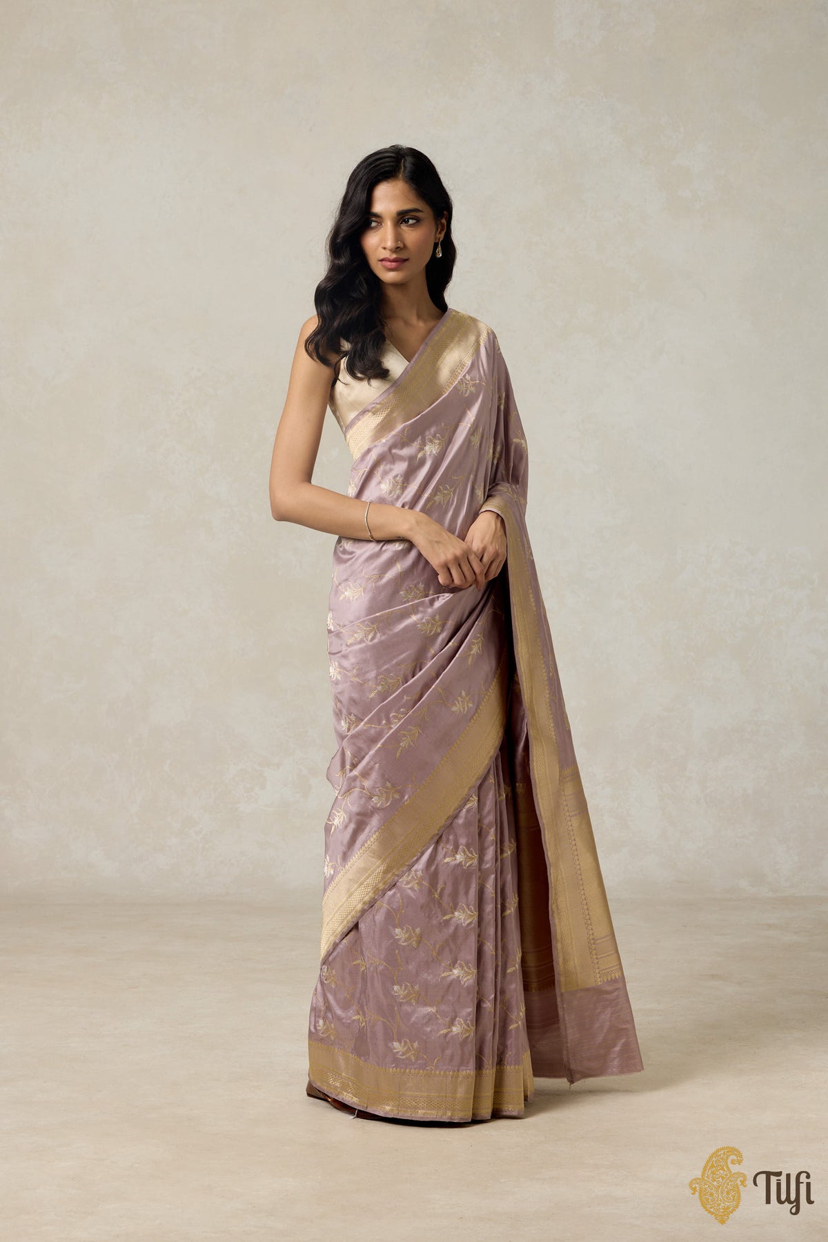 Pastel Nude Pure Katan Silk Banarasi Handloom Saree