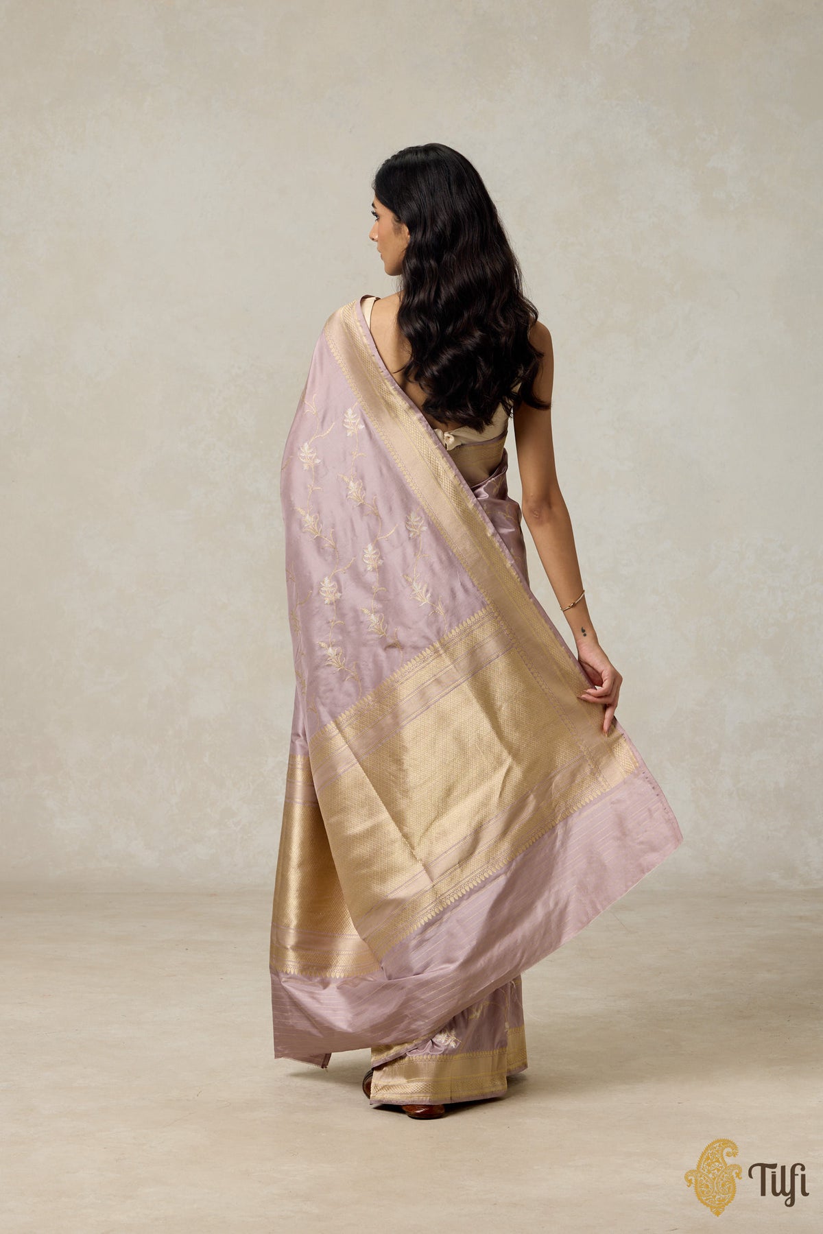 Pastel Nude Pure Katan Silk Banarasi Handloom Saree