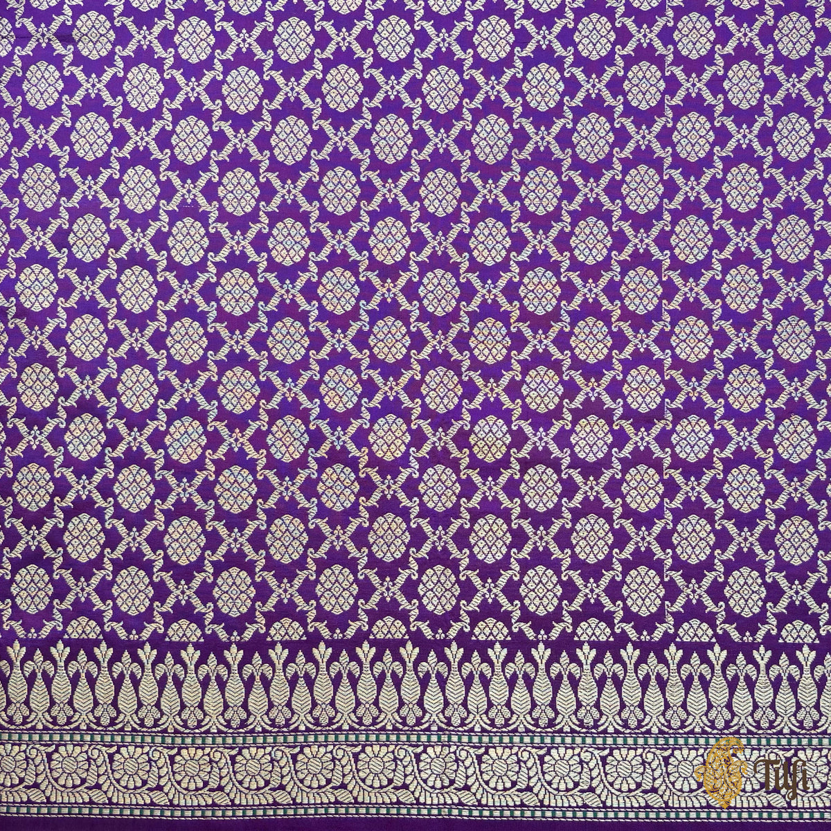 Pre-Order: Purple Pure Katan Silk Banarasi Handloom Saree