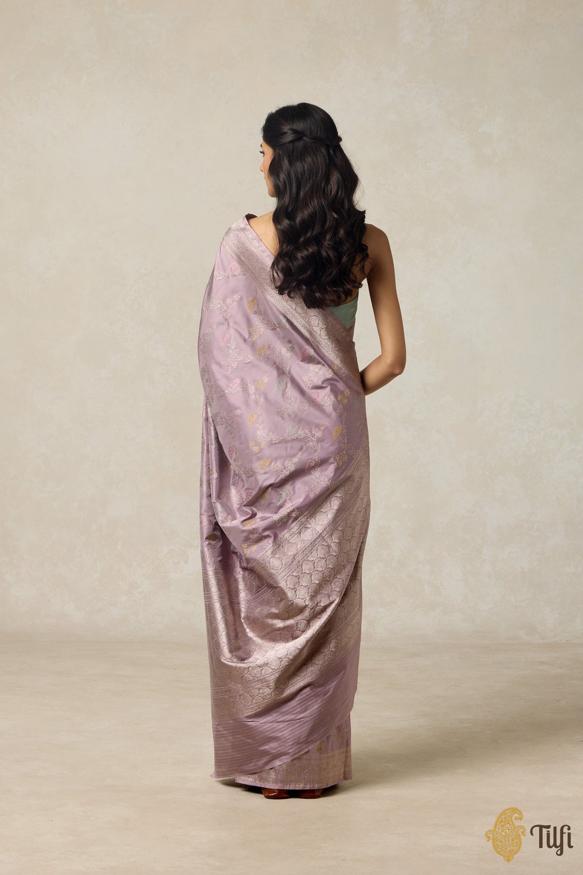 Pastel Lilac Pure Katan Silk Banarasi Handloom Saree