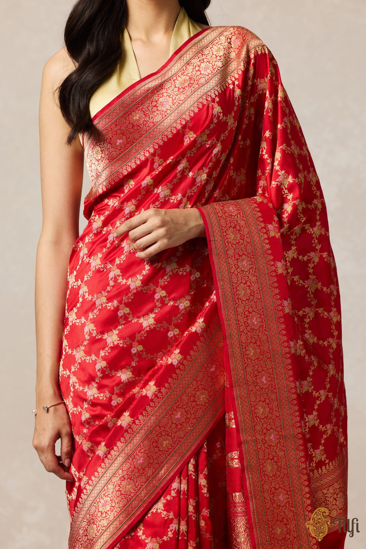 Red Pure Katan Silk Banarasi Handloom Saree