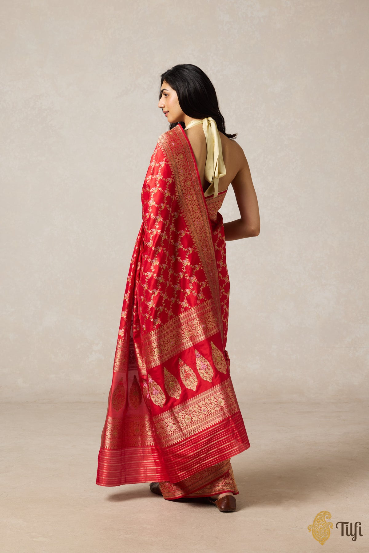 Red Pure Katan Silk Banarasi Handloom Saree