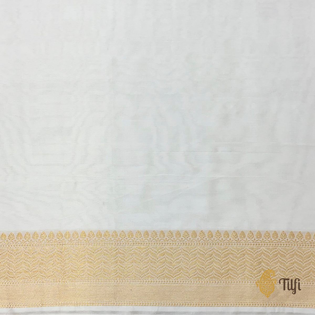 White Pure Katan Silk Banarasi Handloom Saree
