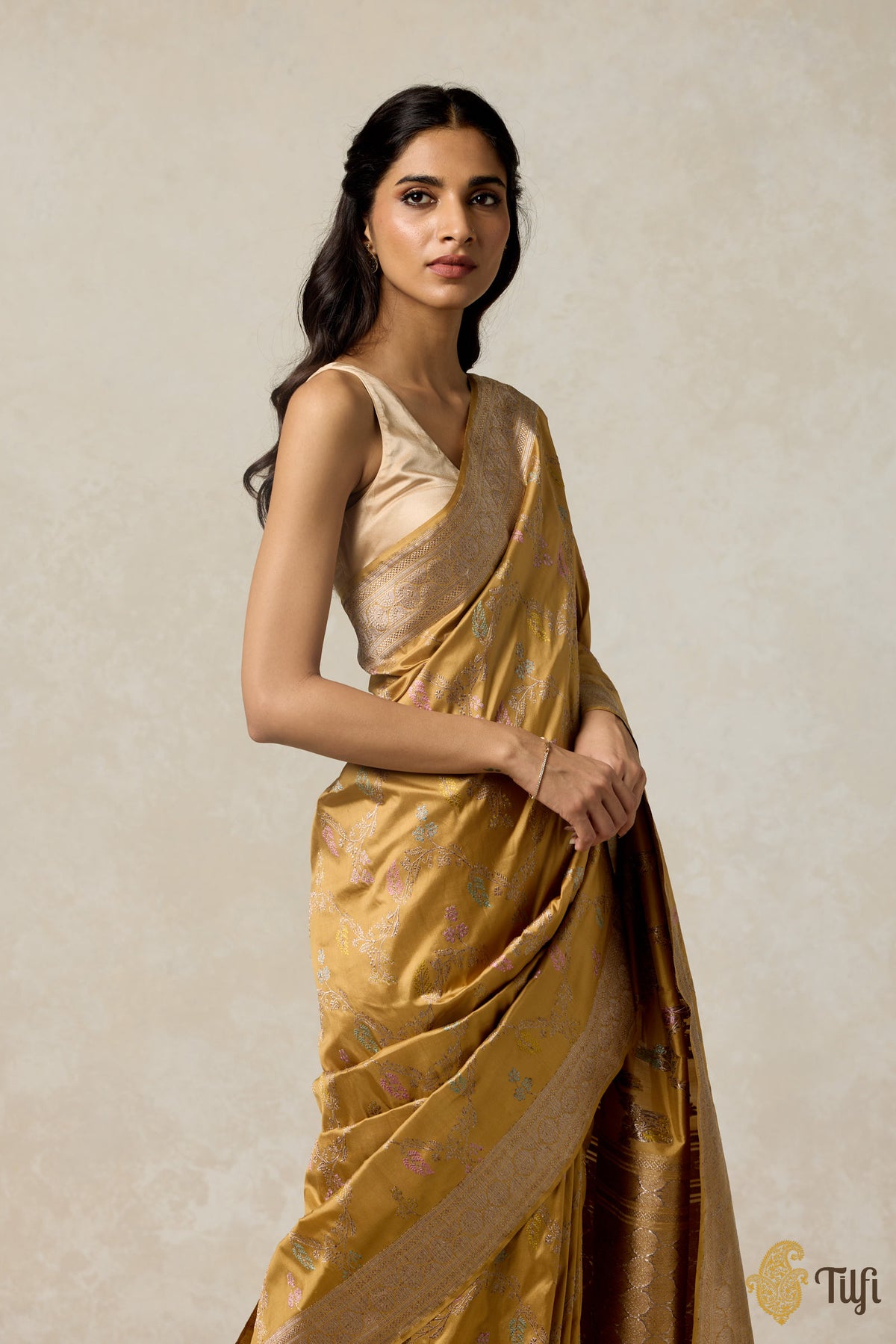 Mustard Yellow Pure Katan Silk Banarasi Handloom Saree