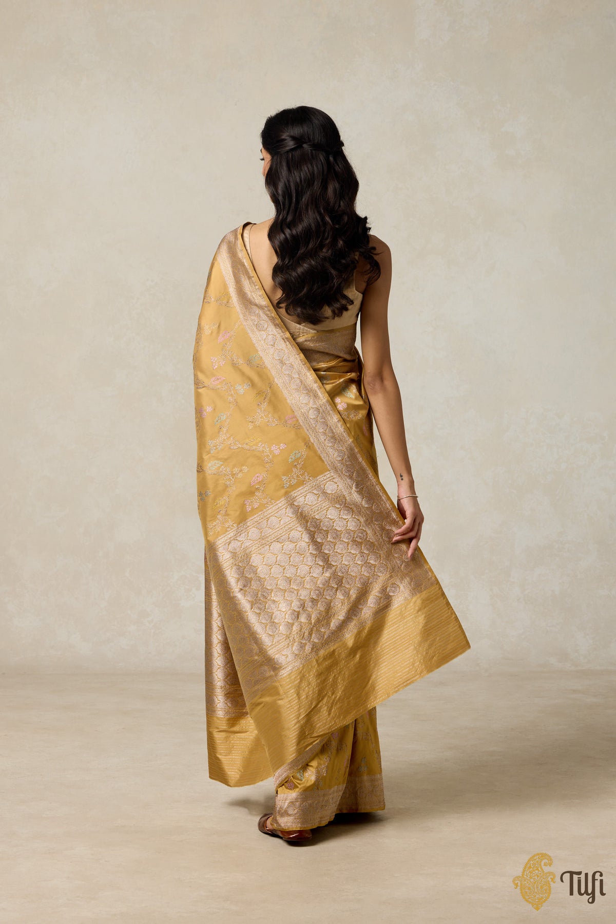 Mustard Yellow Pure Katan Silk Banarasi Handloom Saree