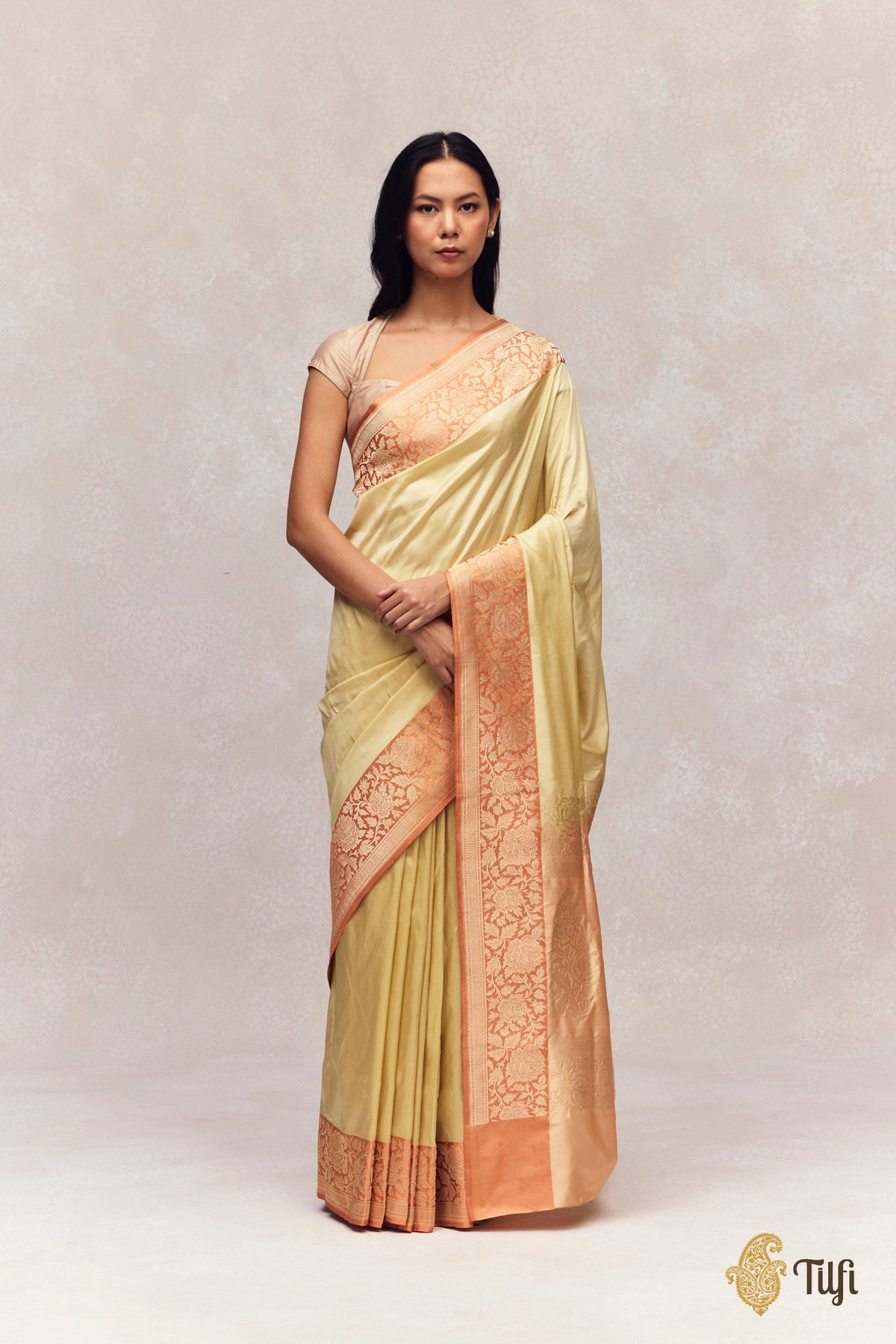 Sage Green Pure Katan Silk Banarasi Handloom Saree