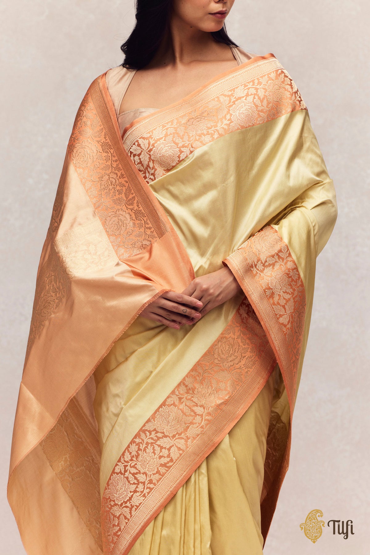 Sage Green Pure Katan Silk Banarasi Handloom Saree