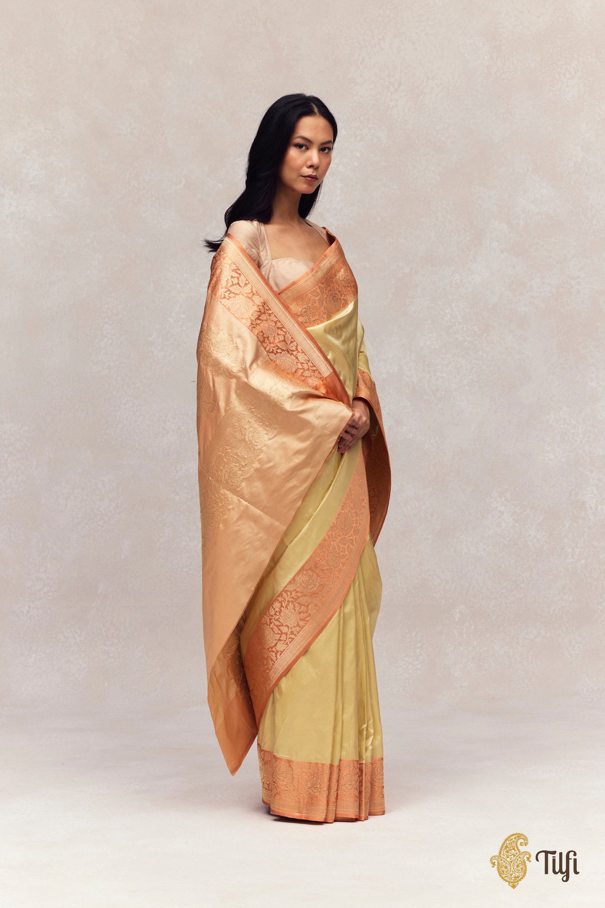 Sage Green Pure Katan Silk Banarasi Handloom Saree