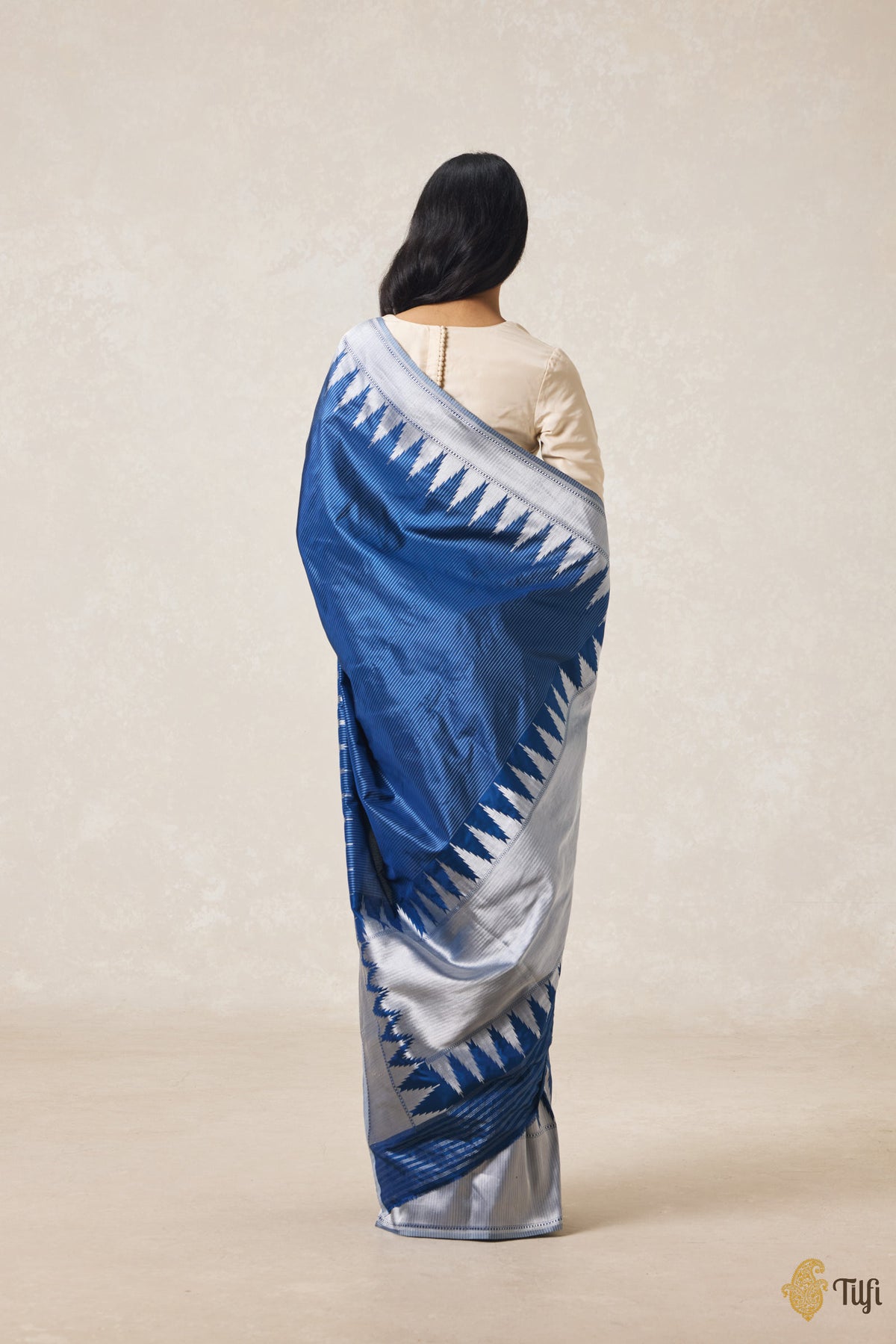 Navy Blue Pure Katan Silk Banarasi Handloom Saree