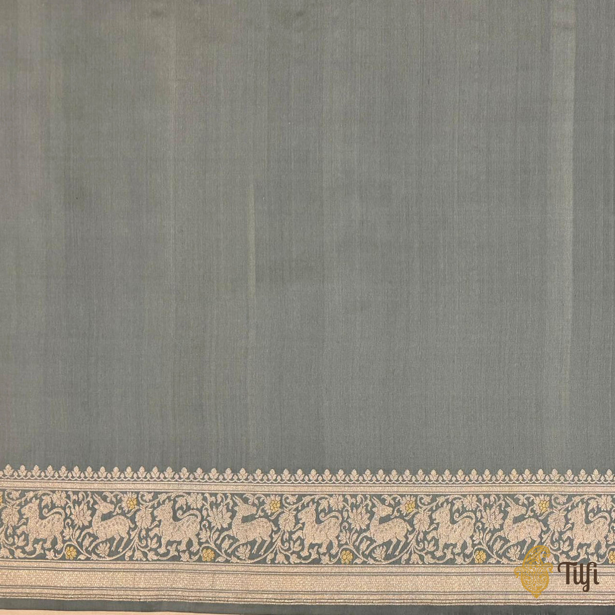 Pre-Order: Carolina Blue Pure Katan Silk Banarasi Handloom Shikargah Saree