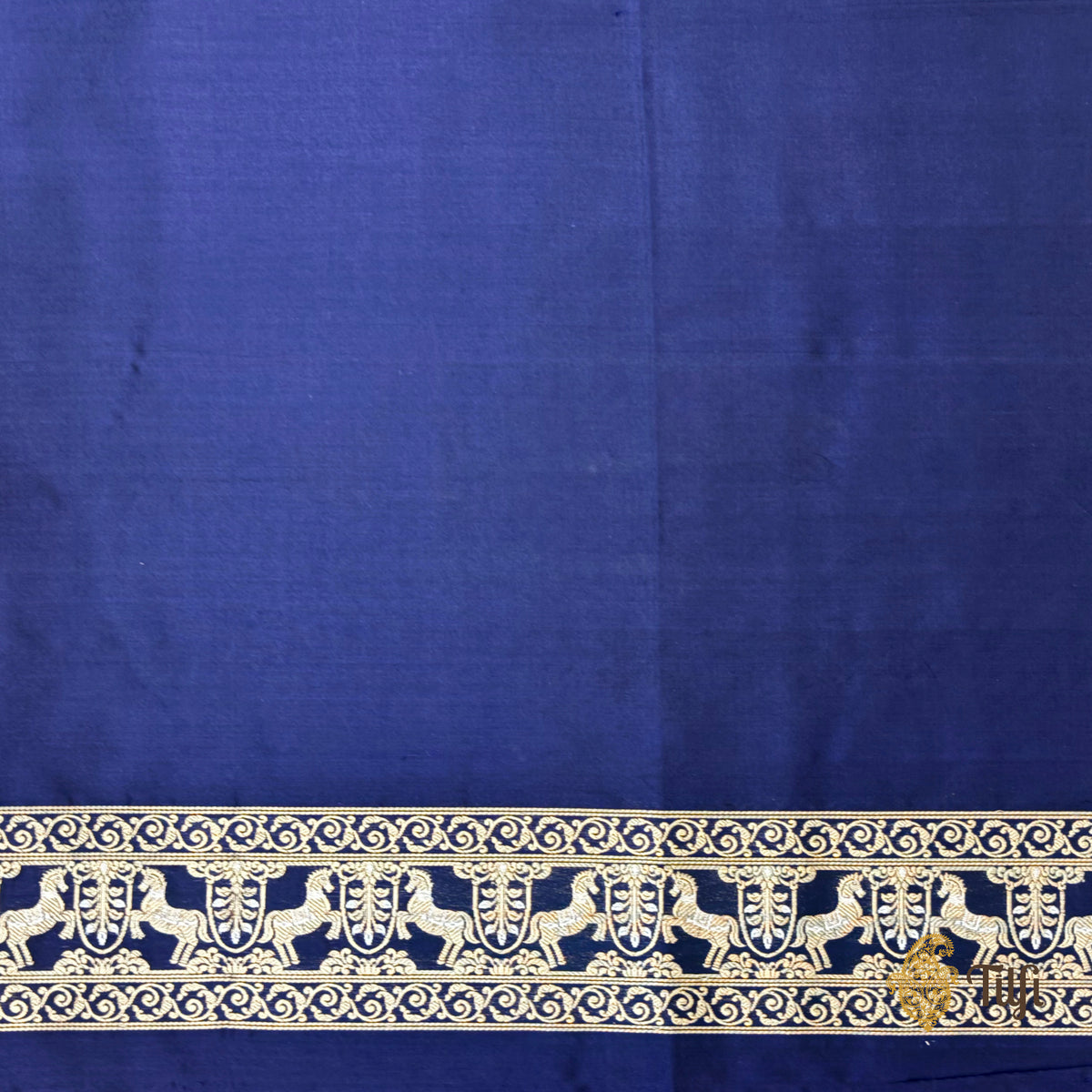 Pre-Order: 'Jaya' Navy Blue Pure Katan Silk Banarasi Handloom Saree