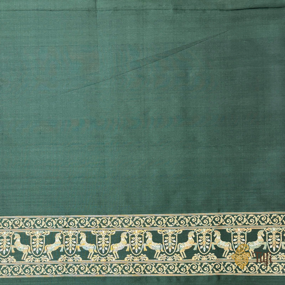 Pre-Order: 'Jaya' Green Pure Katan Silk Banarasi Handloom Saree