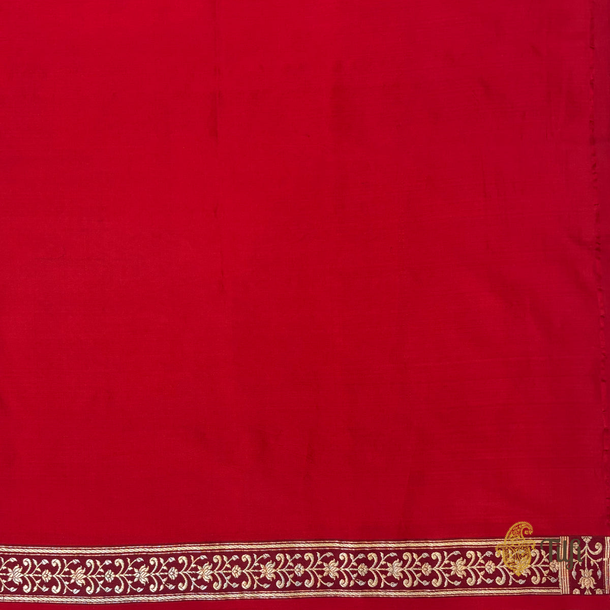 Pre-Order: 'Nandana' Red-Maroon Pure Katan Silk Banarasi Handloom Saree