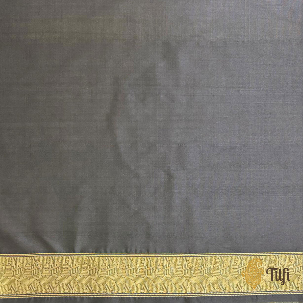 'Secrets of the Snow' Deep Blue Pure Katan Silk Banarasi Handloom Saree