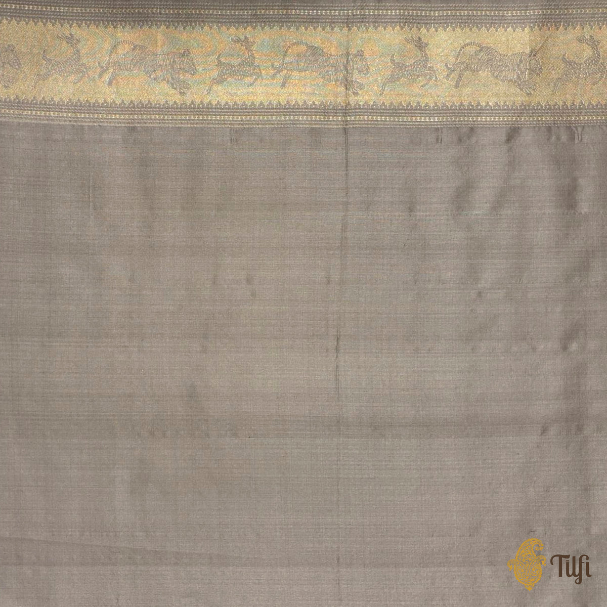 Pre-Order: 'Peacock on the Rampart' Nude Pink Pure Katan Silk Banarasi Handloom Saree