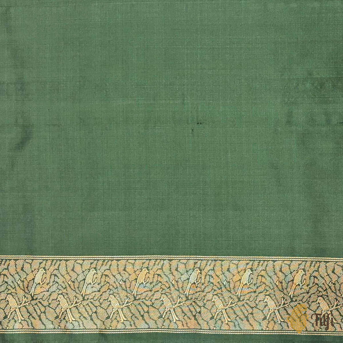 Pre-Order: 'Majestic Leap' Green Pure Katan Silk Banarasi Handloom Saree