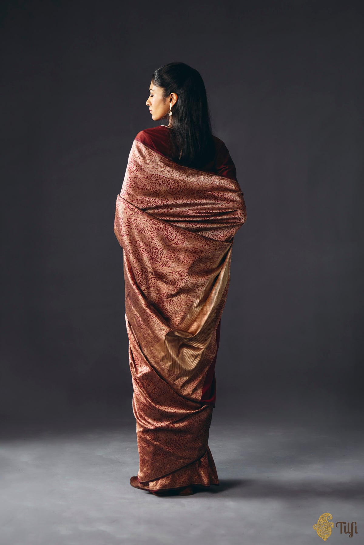 Pre-Order: 'Majestic Leap' Maroon Pure Katan Silk Banarasi Handloom Saree