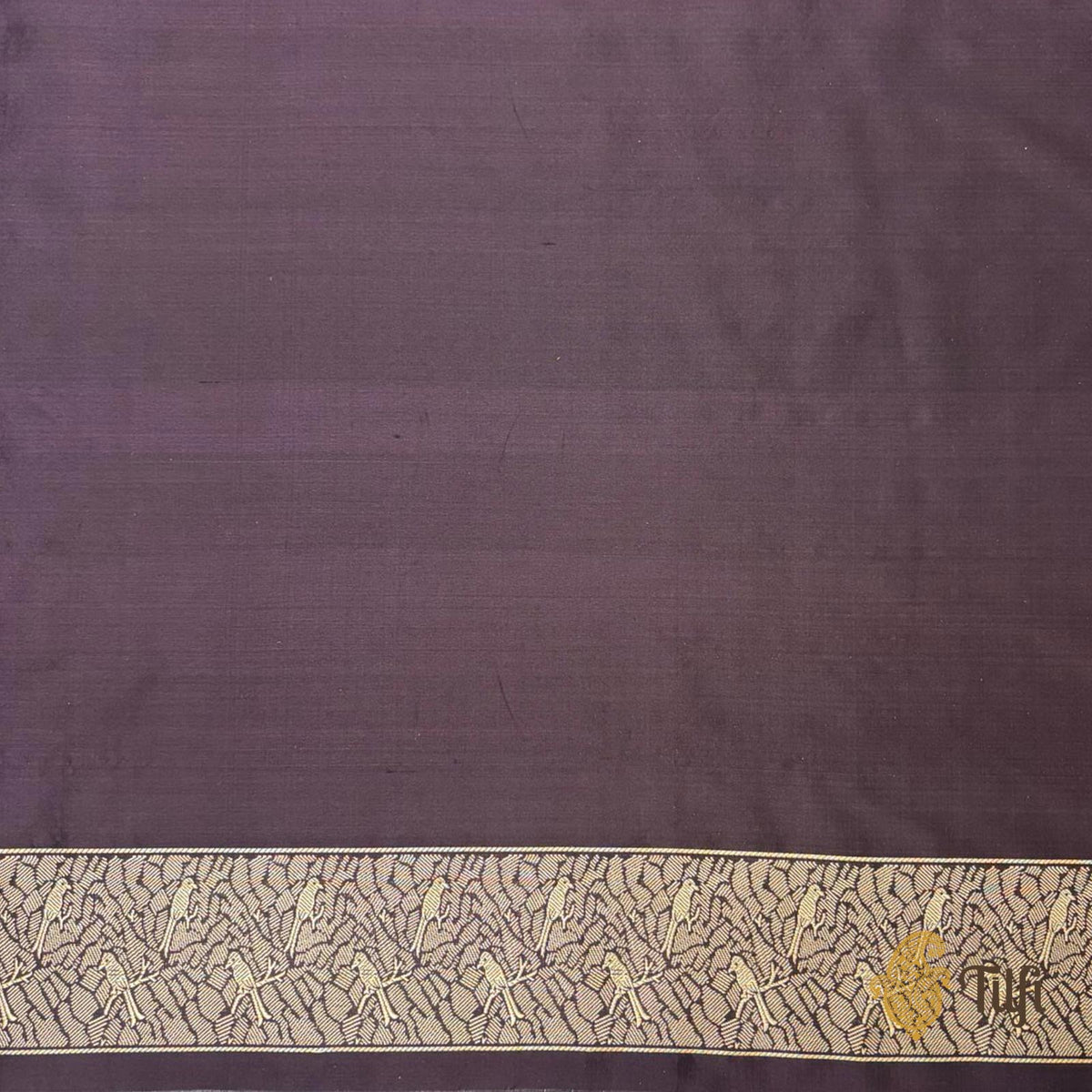 'Majestic Leap' Deep Purple Pure Katan Silk Banarasi Handloom Saree