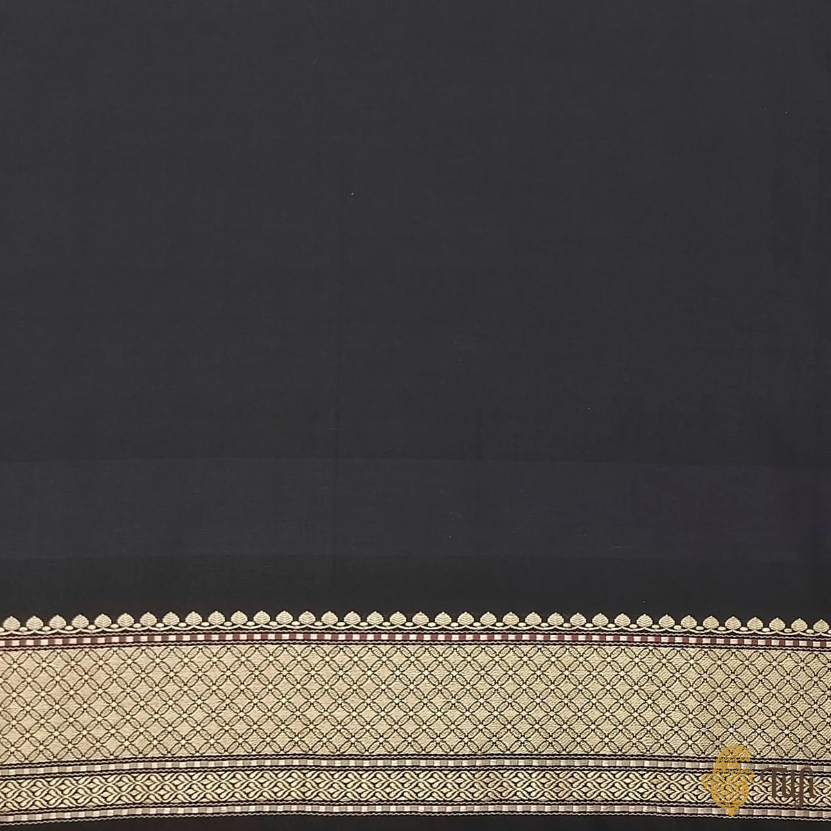 Black Pure Katan Silk Banarasi Handloom Saree