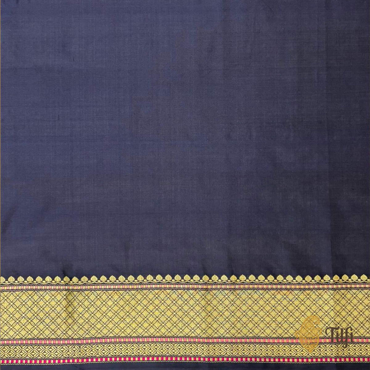 Navy Blue Pure Katan Silk Banarasi Handloom Saree