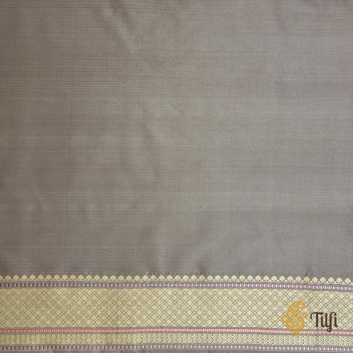 Taupe Brown Pure Katan Silk Banarasi Handloom Saree