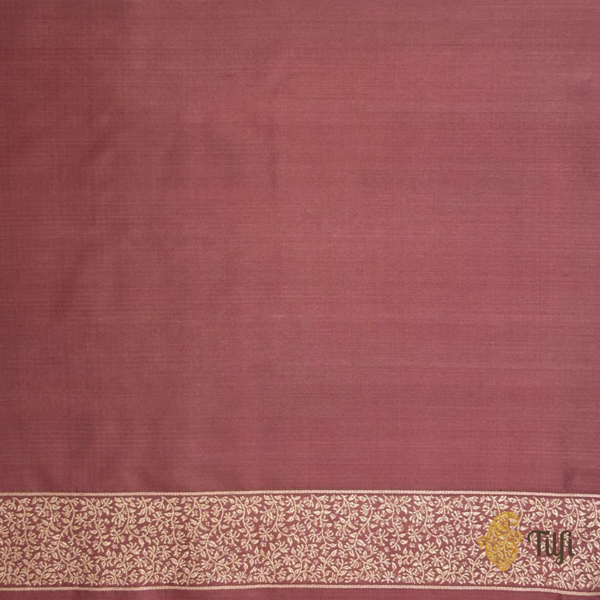 'Tiger's Respite' Rosy Pink Pure Katan Silk Banarasi Handloom Saree