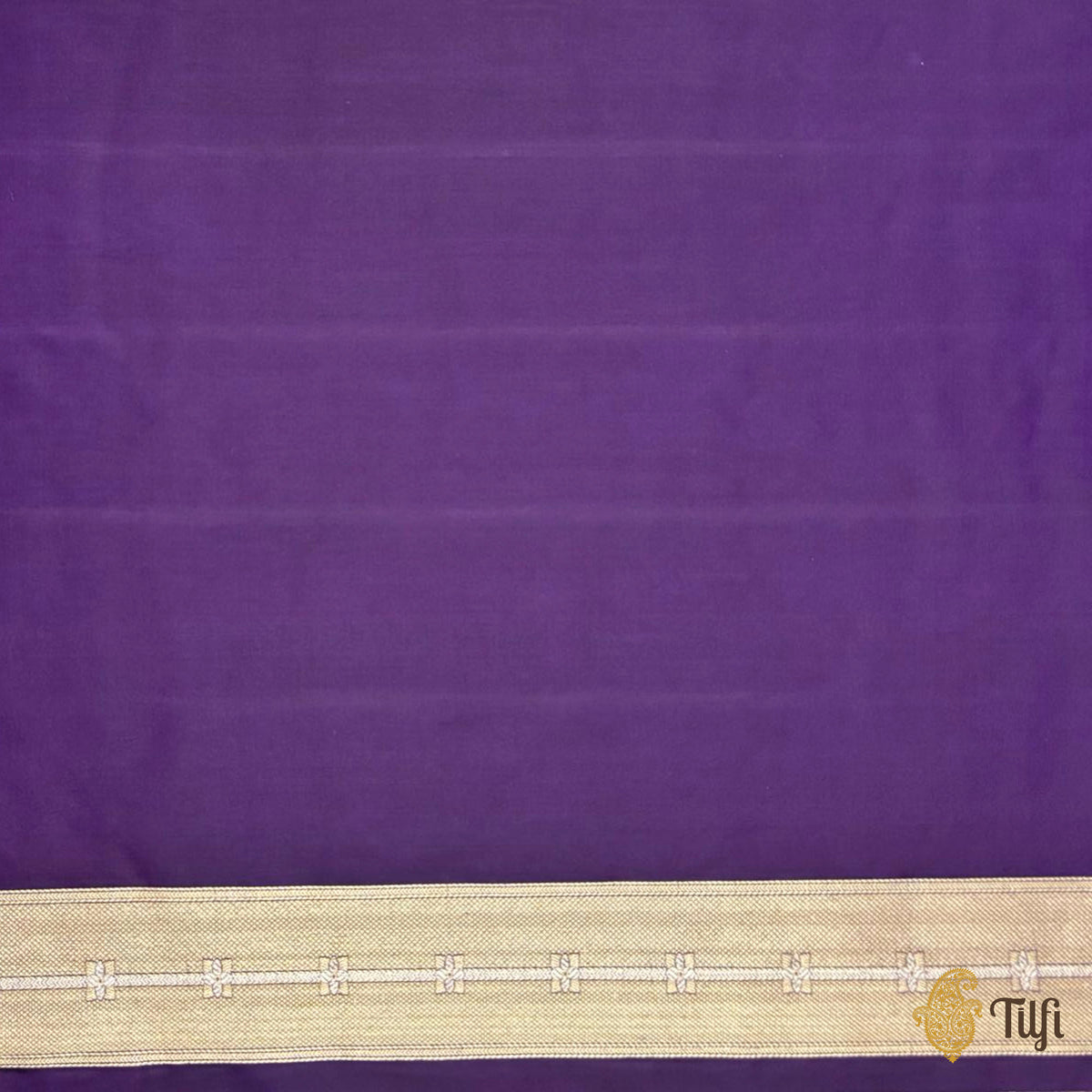 'Kalpana' Black-Purple Pure Katan Silk Banarasi Handloom Saree