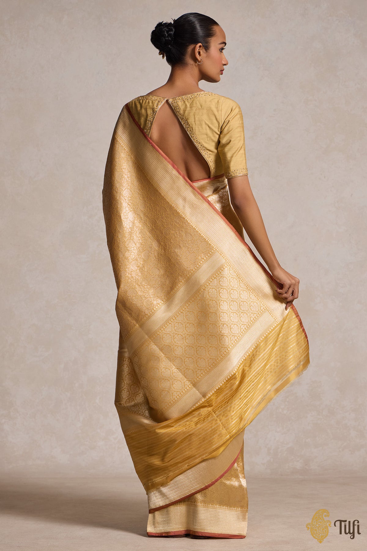 Mustard Yellow Pure Katan Silk Banarasi Handloom Saree