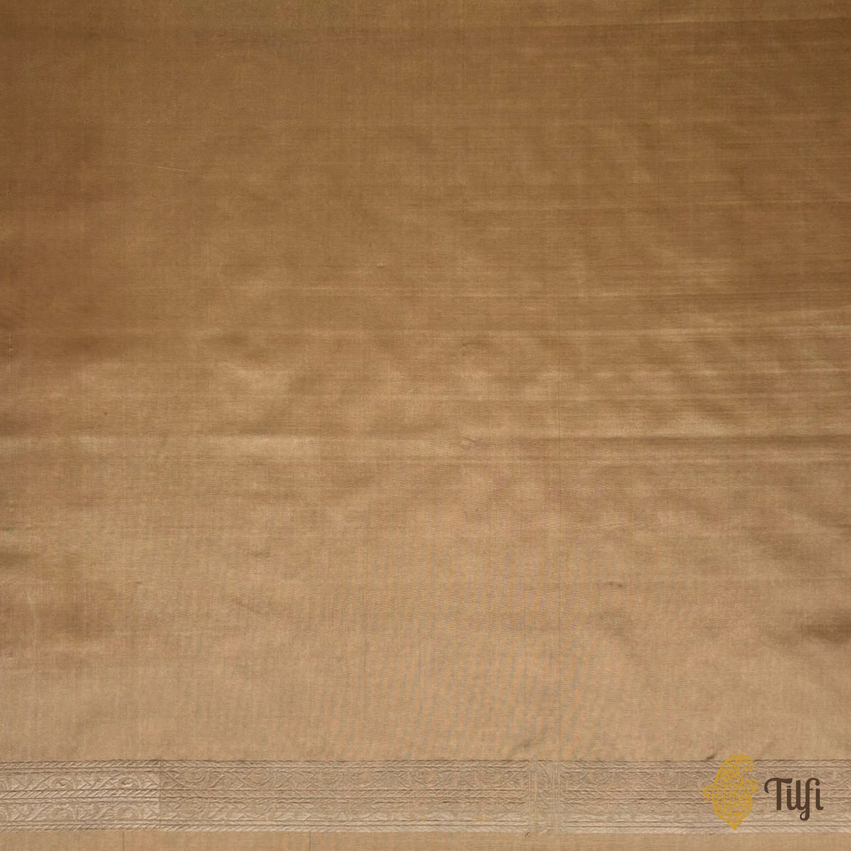 'Sienna' Beige-Sage Green Pure Katan Gheecha Silk Banarasi Handloom Saree