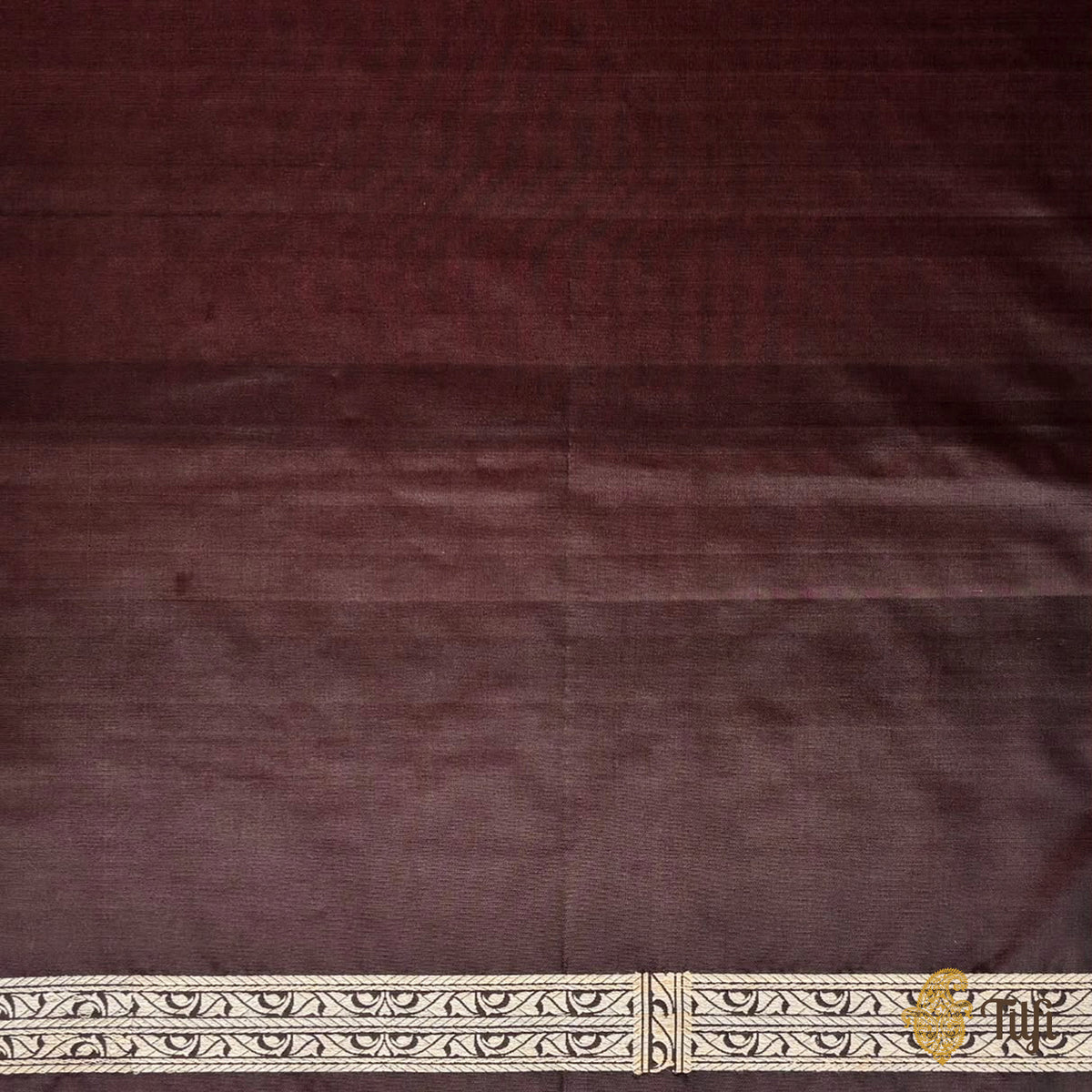 'Sienna' Dark Brown Pure Katan Gheecha Silk Banarasi Handloom Saree