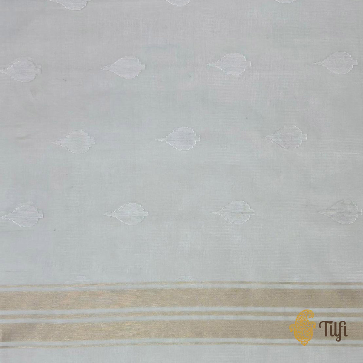 Mint Green Pure Kora Silk Net Banarasi Handloom Saree