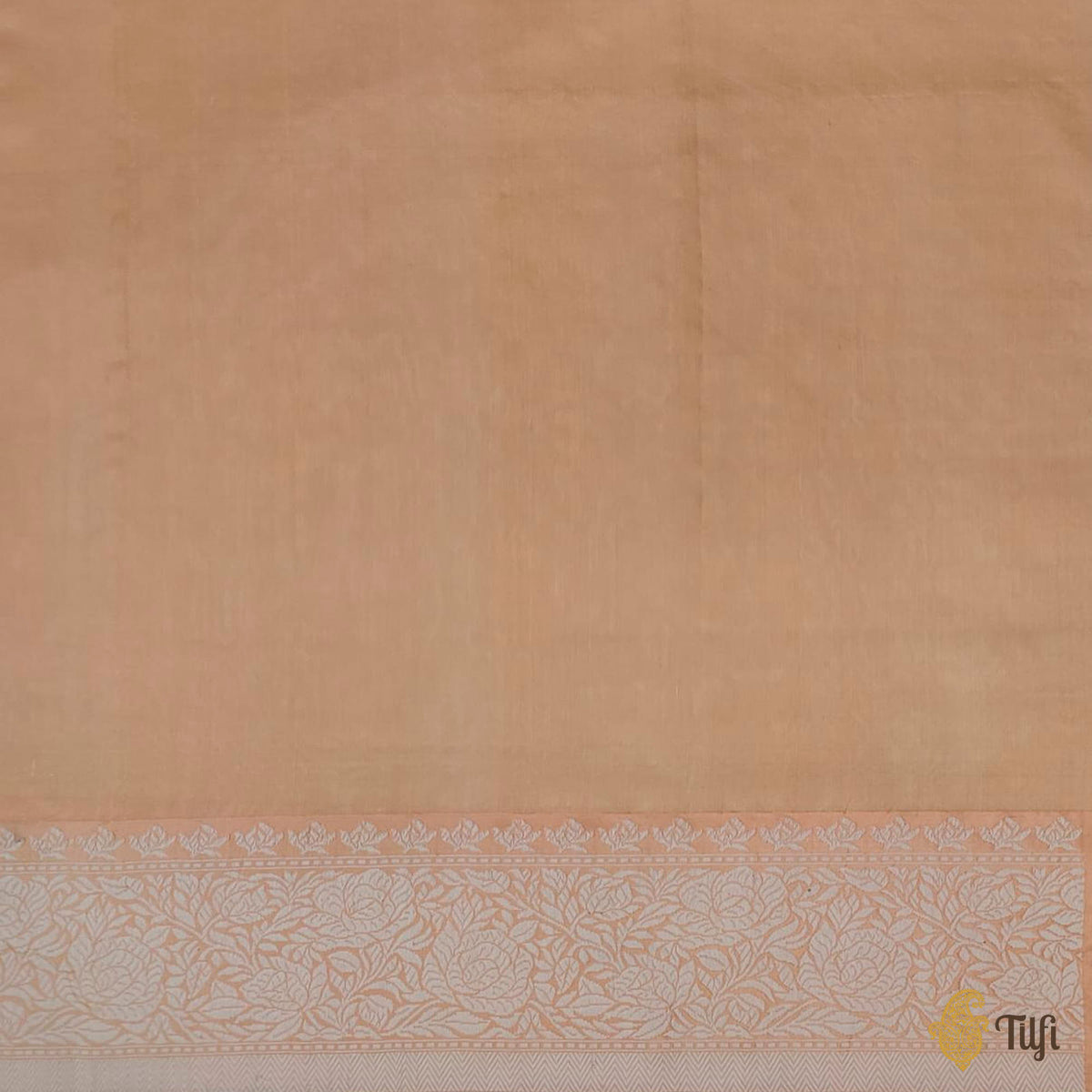 Pre-Order: Pale Yellow-Peach Pure Kora Silk Banarasi Handloom Saree