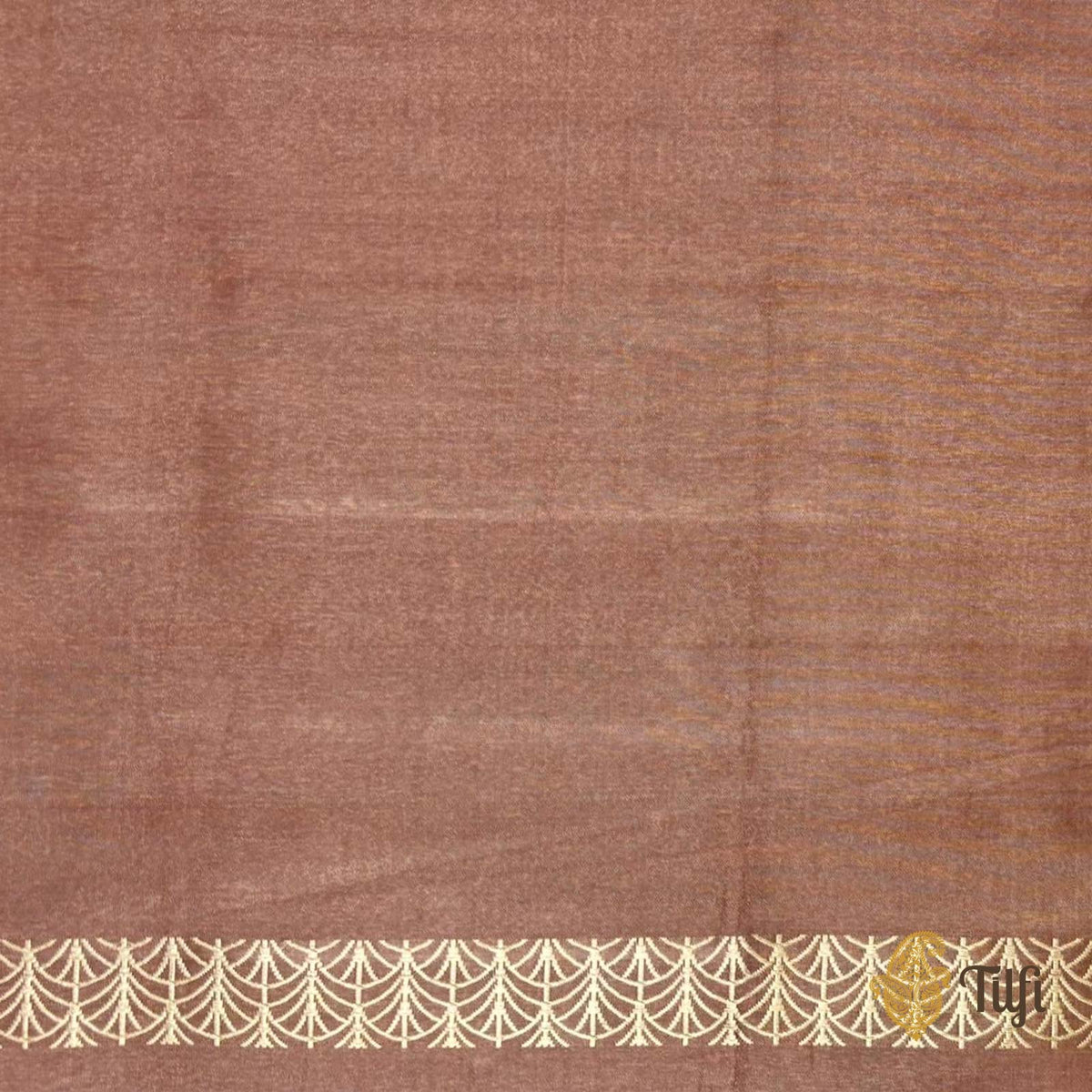 Dark Copper Pure Ektara Silk Tissue Banarasi Handloom Saree