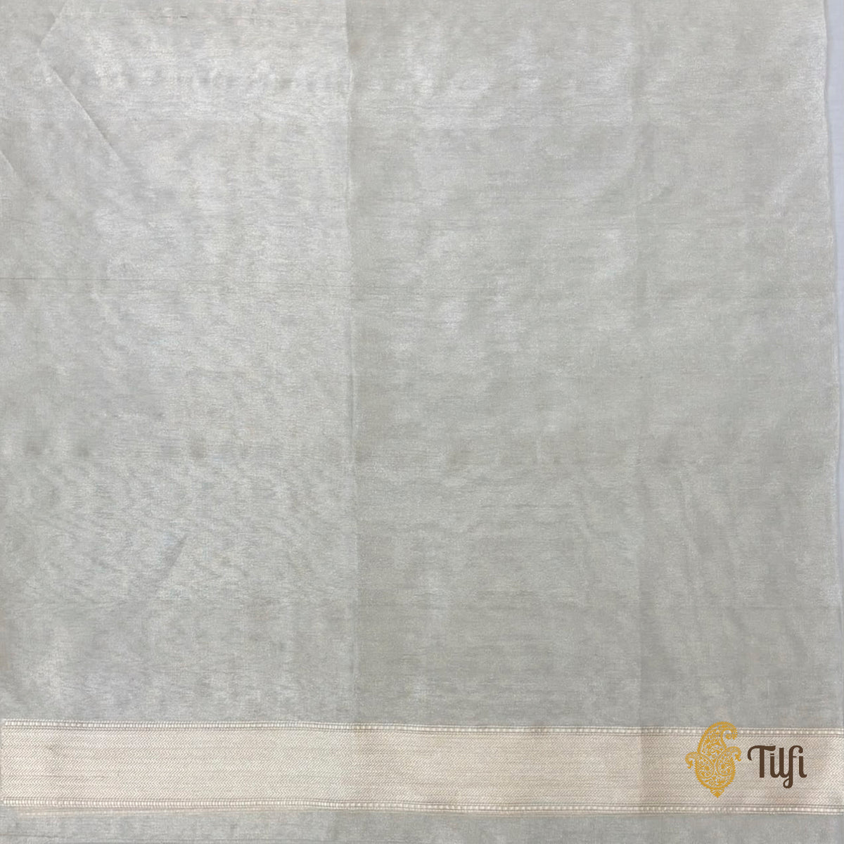Cream-Gold Kadhua Gold Booti Kora Tissue Saree