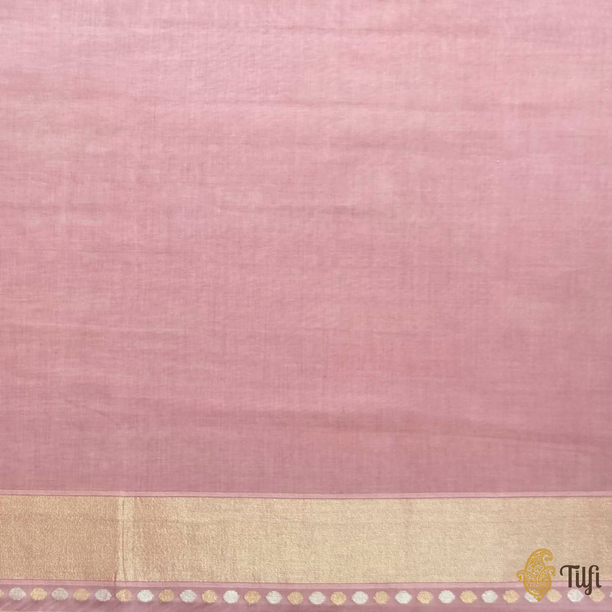 Pre-Order: 'Mori' Old Rose Pink Pure Cotton Jamdani Real Zari Banarasi Handloom Saree