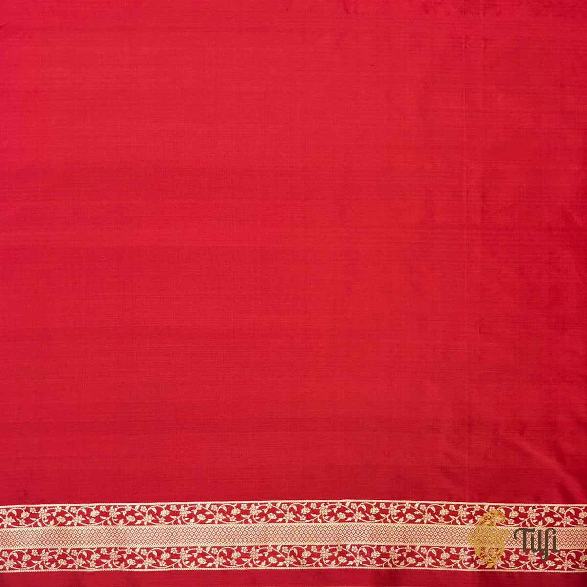 'Ahilya' Red Pure Katan Silk Real Zari Pure Handloom Saree
