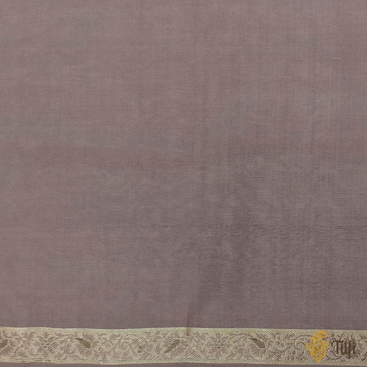 'Woven Breath' Rose Pure Kora Silk Georgette Banarasi Handloom Saree