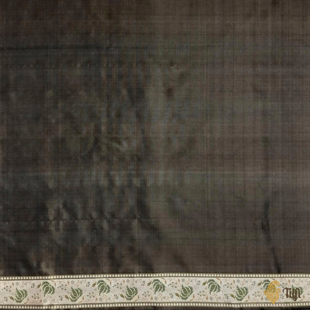 Black Pure Soft Satin Silk Tanchoi Jamawar Banarasi Handloom Saree