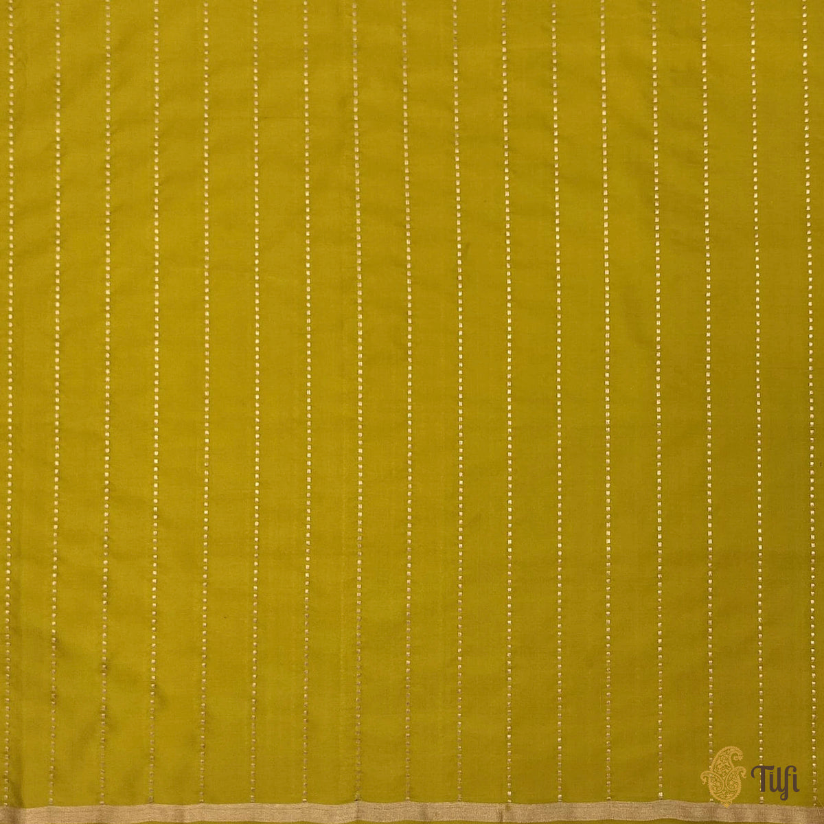 Mustard Green Satin Silk Banarasi Handloom Saree