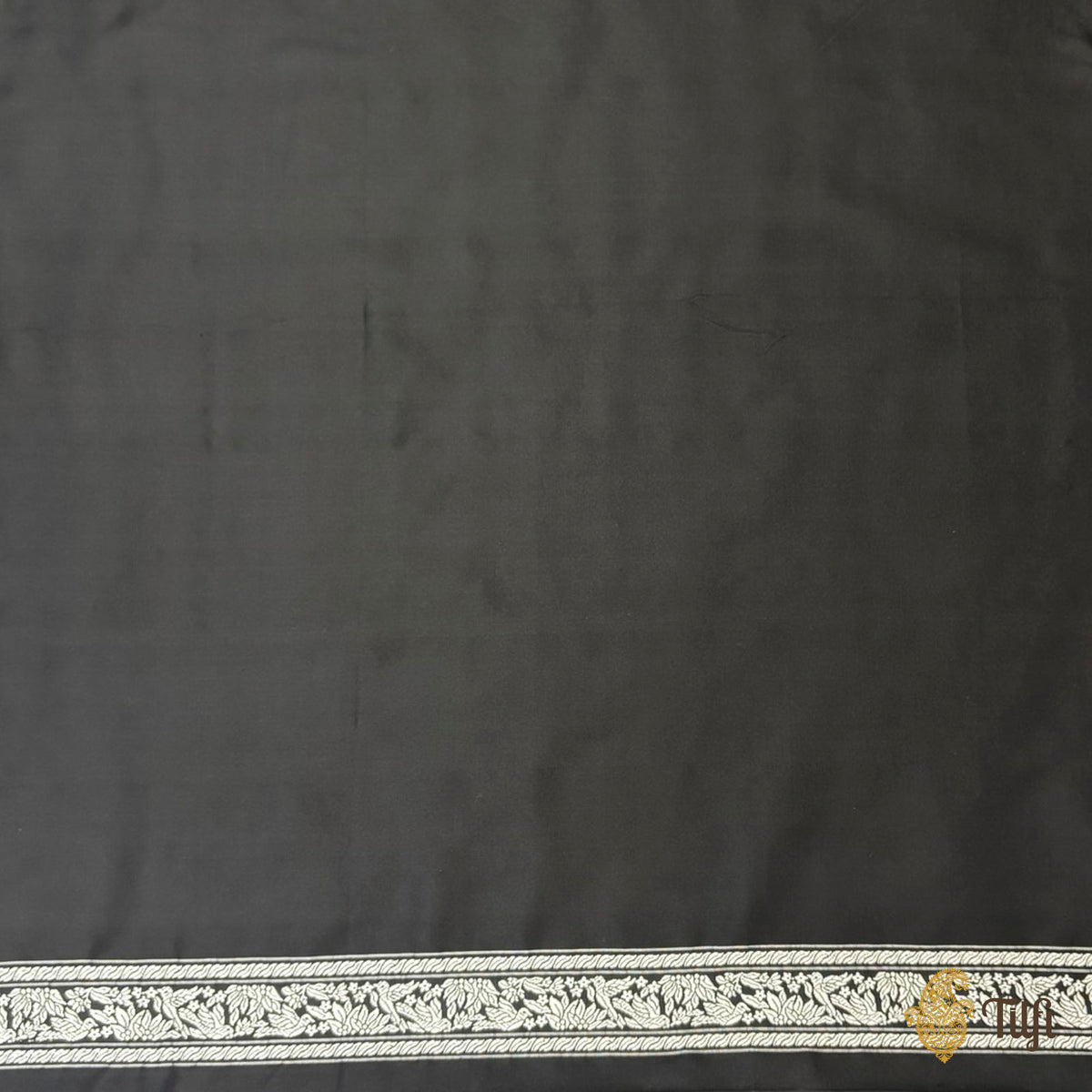 'The Canopy' Black Pure Katan Silk Banarasi Shikargah Handloom Saree