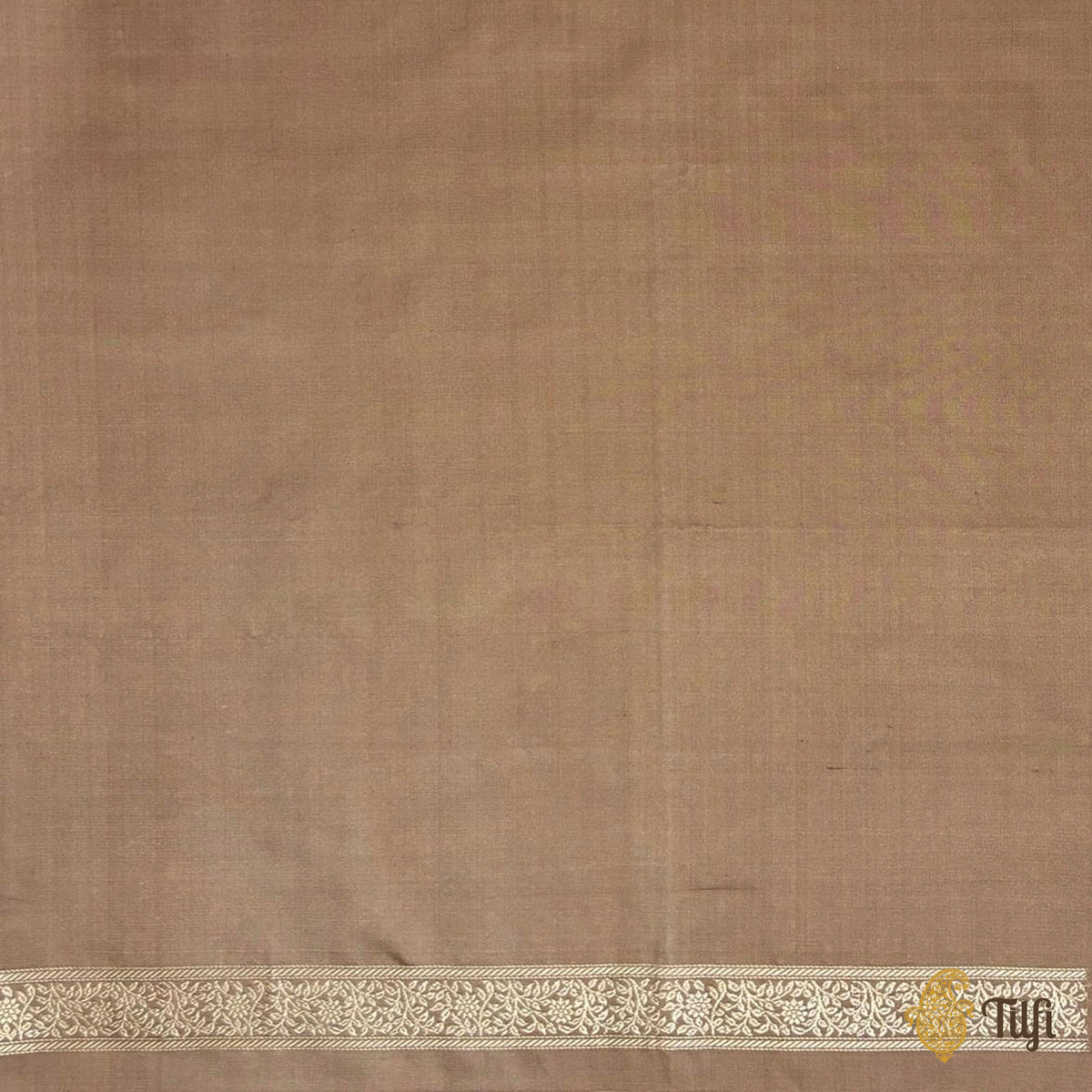 Pre-Order: 'Panther Trail' Brown Pure Satin Silk Banarasi Shikargah Handloom Saree