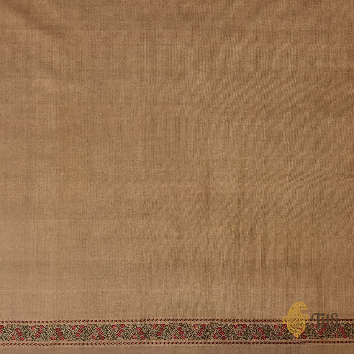 Brown Pure Satin Silk Banarasi Tanchoi Handloom Saree