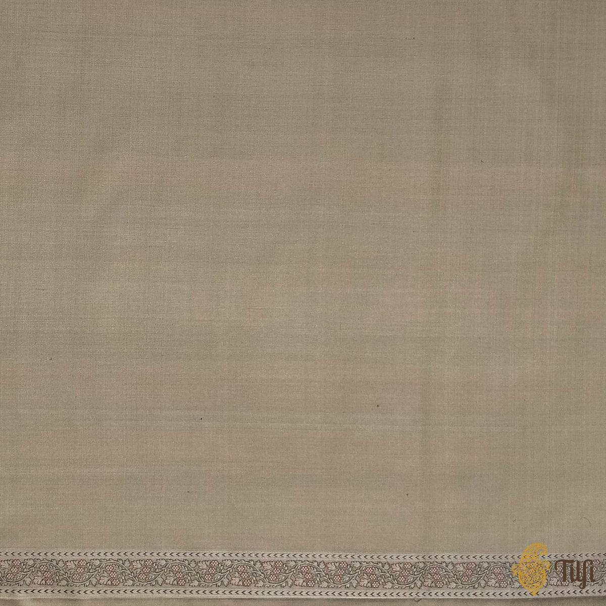 Olive Pure Satin Silk Banarasi Tanchoi Handloom Saree