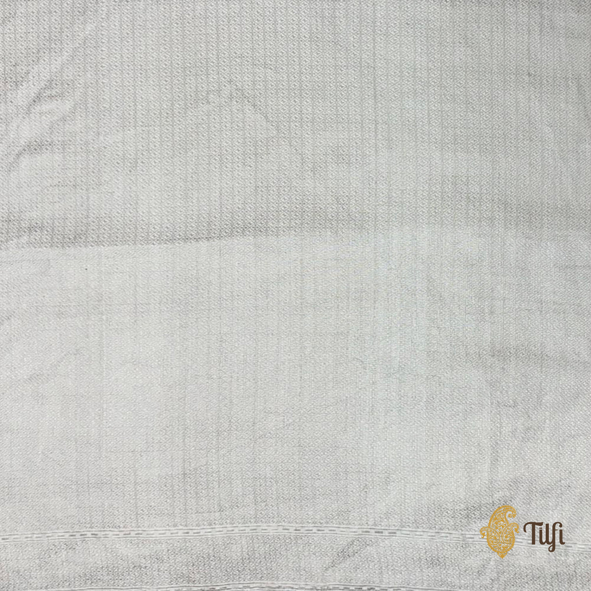 White Pure Kora by Cotton Banarasi Handloom Saree