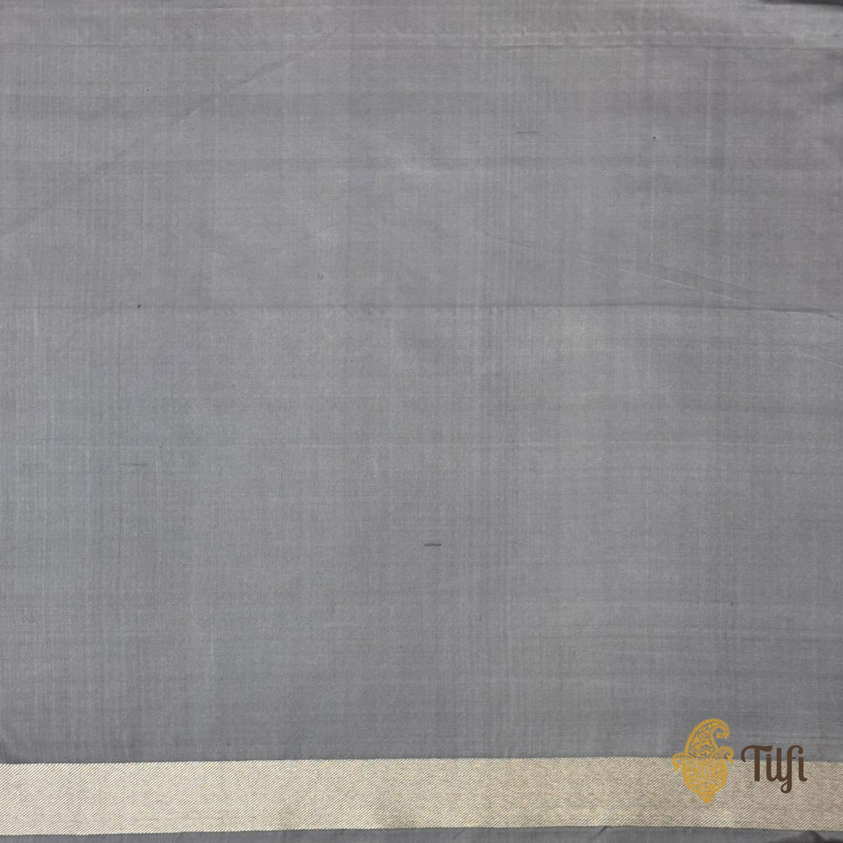 'Paradise in Bloom' Blue Pure Soft Satin Tissue Tanchoi Saree