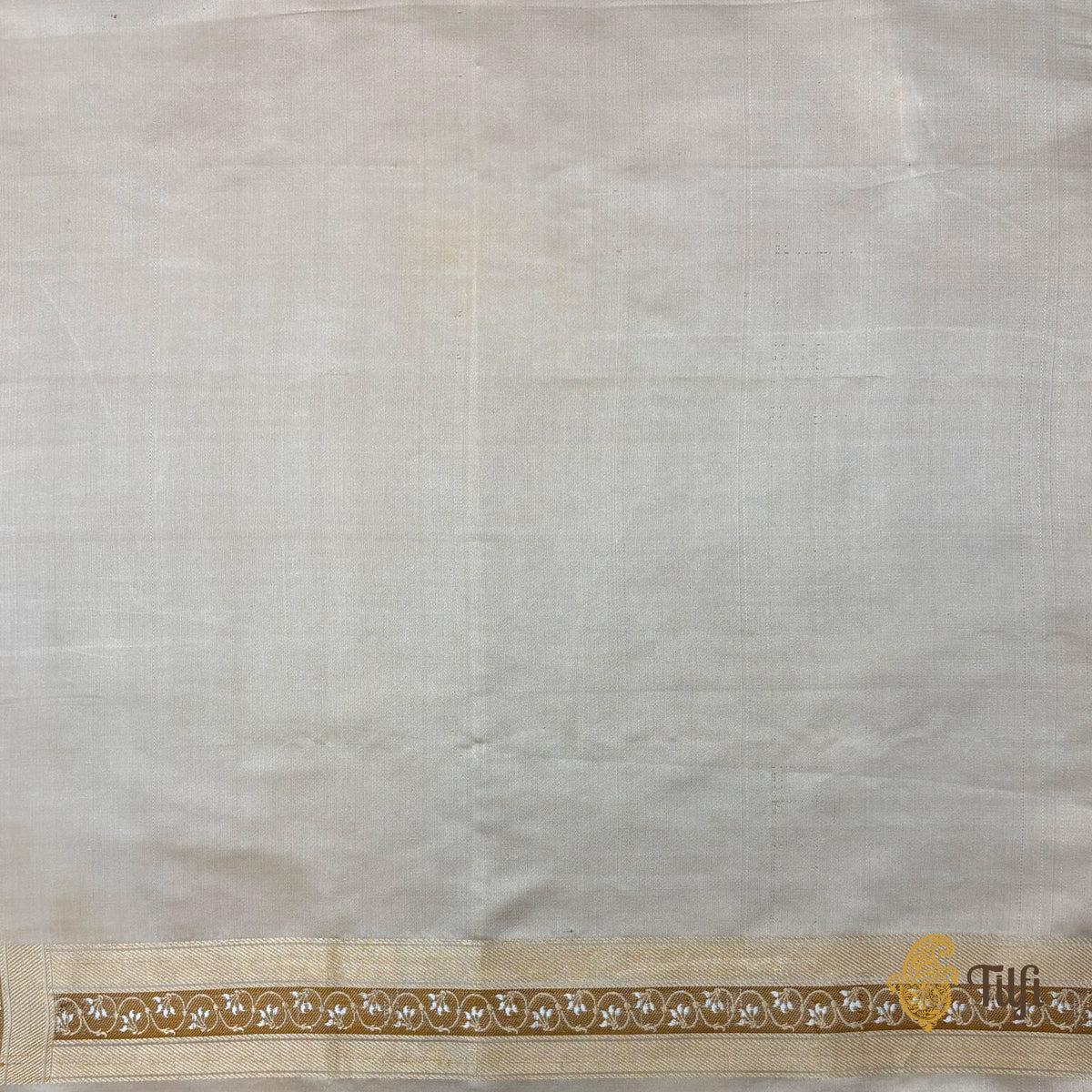 Pre-Order: 'Madanika' Off White-Beige Pure Satin Silk Banarasi Handloom Saree