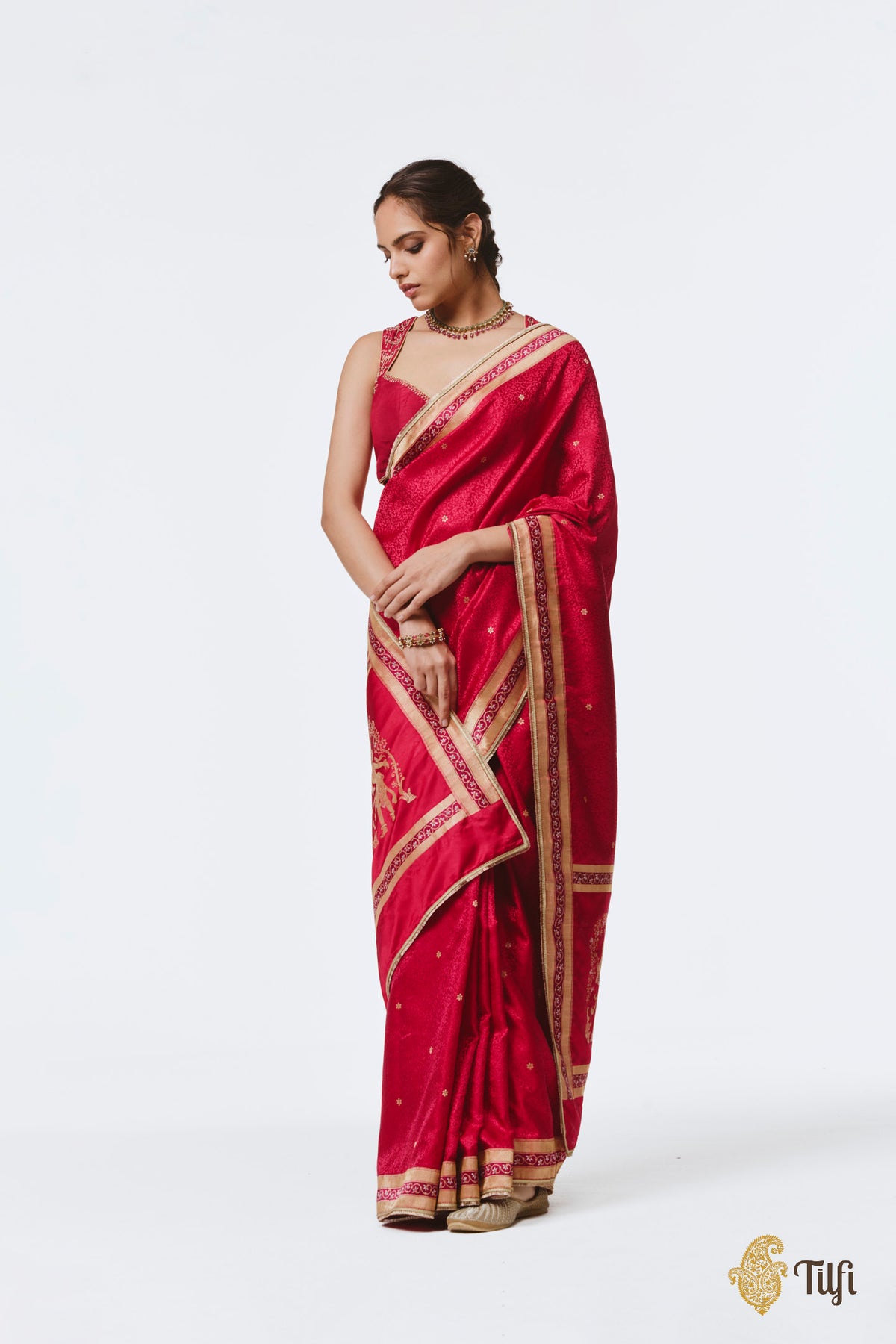 Pre-Order: 'Madanika' Rani Pink Pure Satin Silk Banarasi Handloom Saree