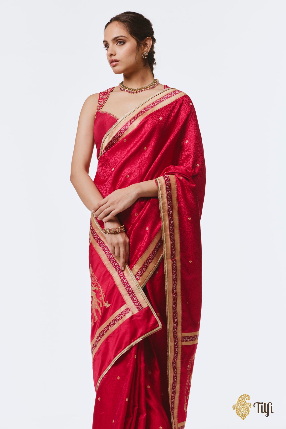 Pre-Order: 'Madanika' Rani Pink Pure Satin Silk Banarasi Handloom Saree