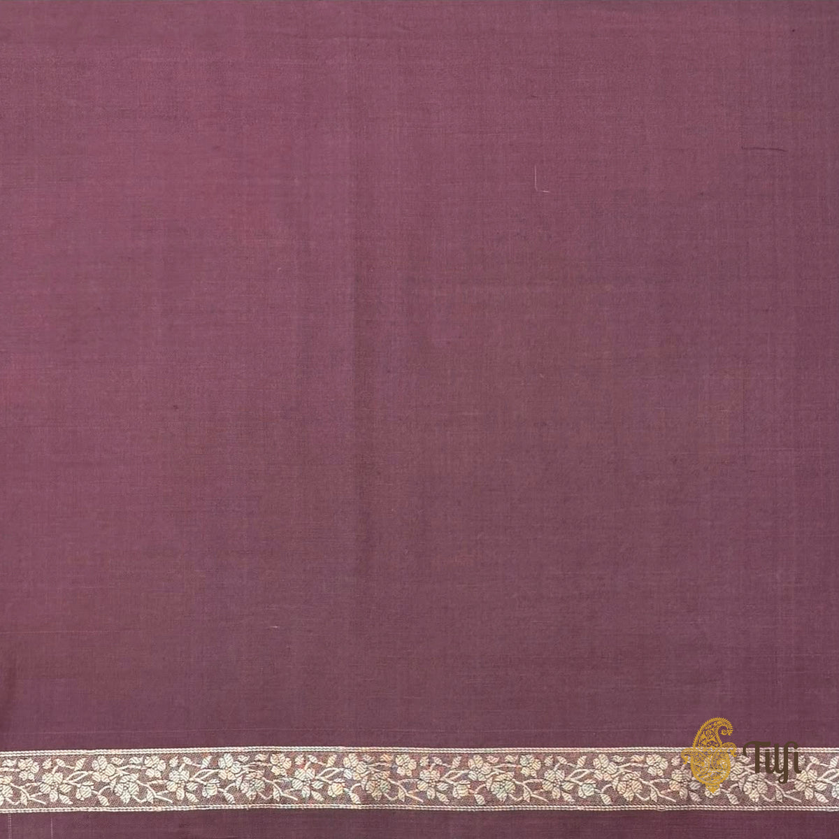 'Winter Song' Deep Mauve Silk-Pashmina Wool Banarasi Handloom Saree