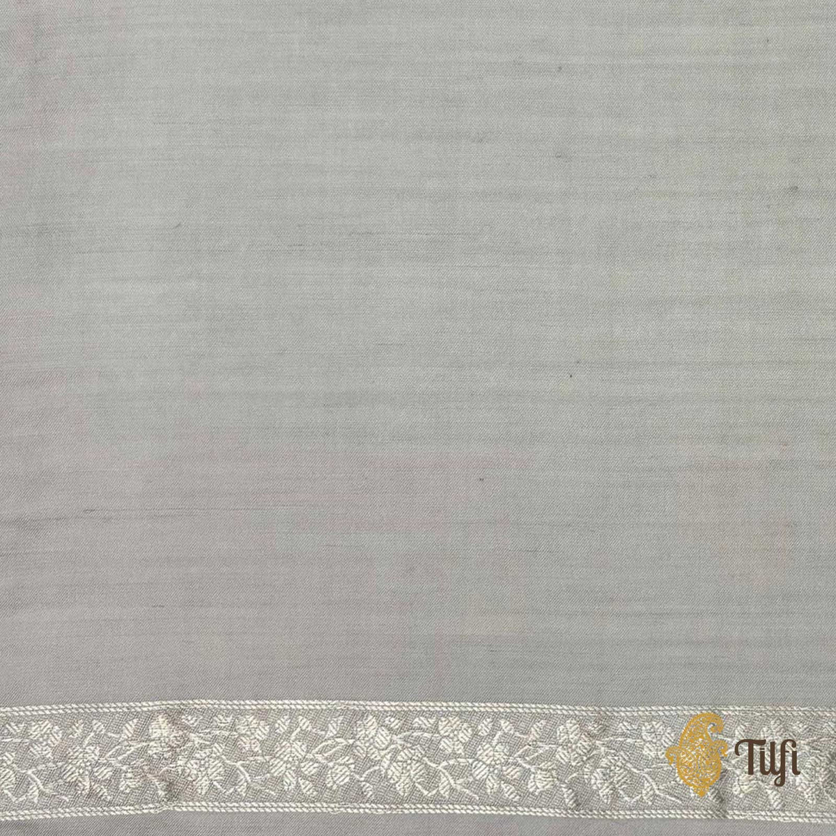 'Winter Song' Beige Silk-Pashmina Wool Banarasi Handloom Saree